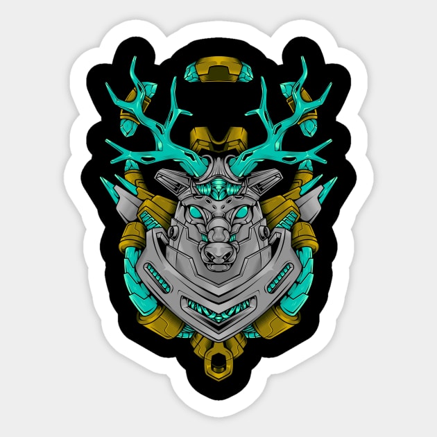 Mechanical Deer Sticker by Dabyong